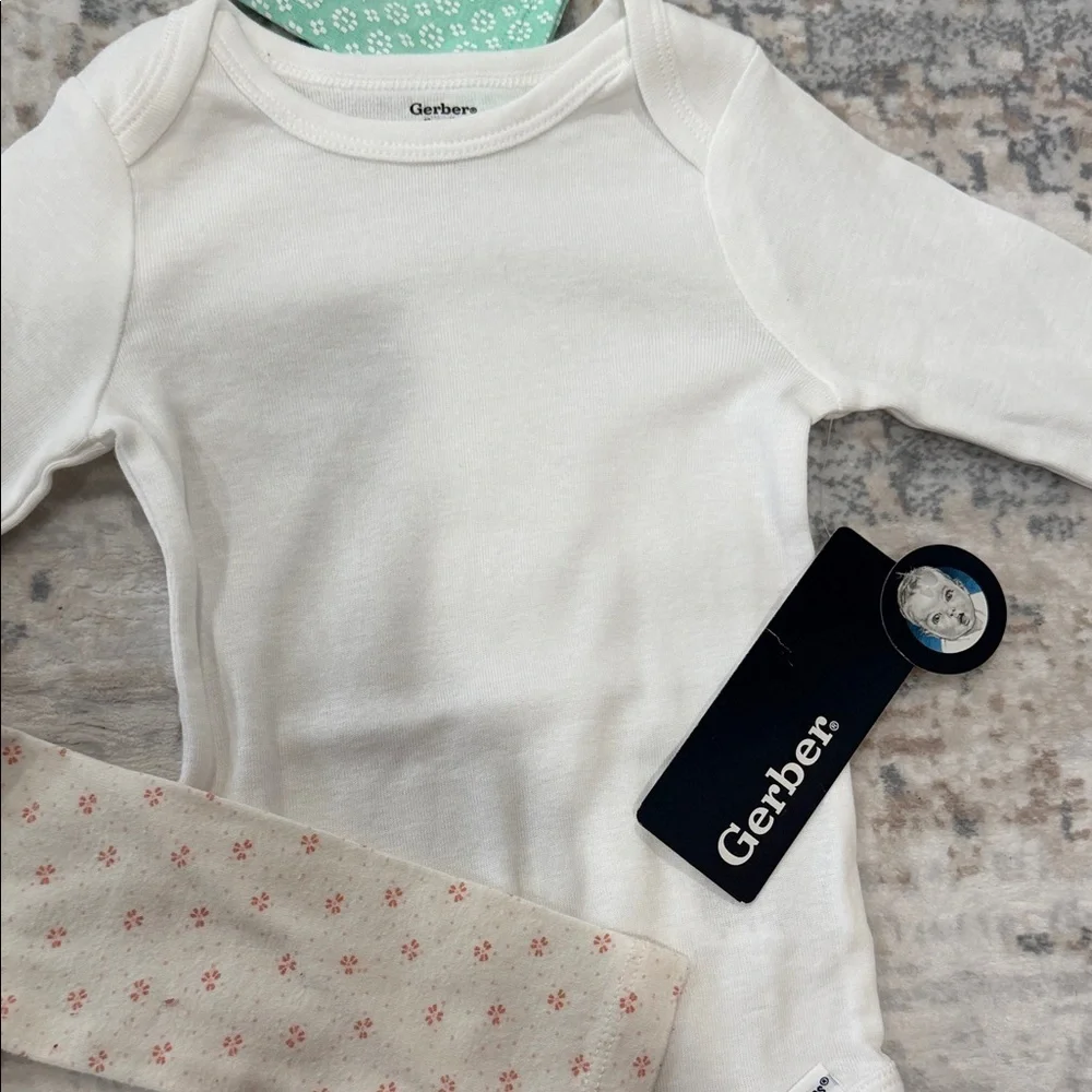 Baby One-Pieces in Mint, White & Cream (3-Pack)
